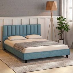 globally indian Dallas Engineered Wood Queen Size Non Storage Bed in Provincial Teak Finish-picture-19