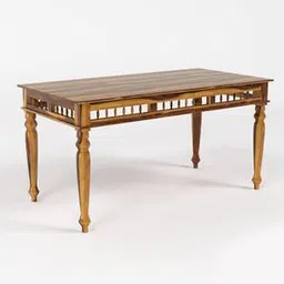 woodenmood Harlin 6 Seater Provincial Teak Dining Table-picture-5