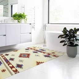 saraswati global Red Abstract Hand Woven Wool Carpet-picture-35