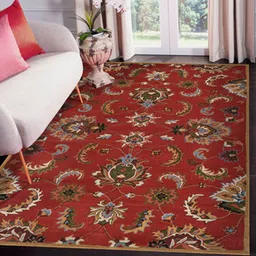 saraswati global Red Wool 4 X 6 Feet Carpet-picture-18