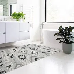 saraswati global Silver Abstract Hand Woven Wool Carpet-picture-32