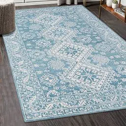 saraswati global Teal Blaze Stripes Hand Tufted Wool Carpet-picture-30