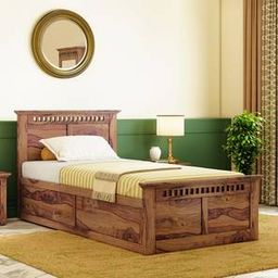 urban ladder Fidora Solid Wood Single Size Box Storage Bed in Teak Finish-picture-37