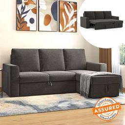 urban ladder Kowloon Sectional 3 Seater Sofa cum Bed In Urban Grey Premium Chenille ...-picture-7