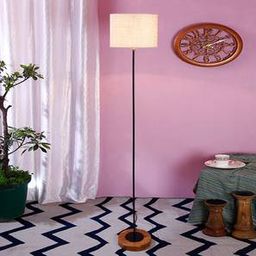 devansh Estelle White Cotton Shade Floor Lamp-picture-40