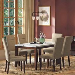 urban ladder Matteo Faux Marble Top 6 Seater Dining Table in Dark Walnut Finish-picture-47