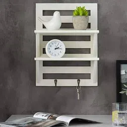 woodenmood White Solid Wood Wall Shelf-picture-29