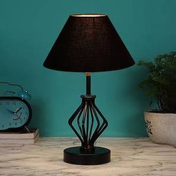 devansh Makenna Black cotton Table lamp with Iron Base-picture-20