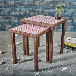 a tiny mistake Solid Wood Side Table in Yellow & White Finish-picture-34