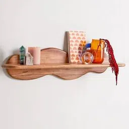woodenmood Brown Solid Wood Wall Shelf-picture-34