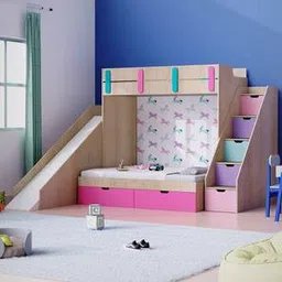 boingg! - a happy start Sleep N Engineered Wood Bunk Bed in Brown Colour-picture-8