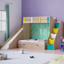 boingg! - a happy start Sleep N Engineered Wood Bunk Bed in Brown Colour-picture-9