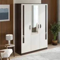 bluewud Andrie 3 Door Wardrobe with Mirror and Drawer-picture-21