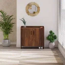 bluewud Brooklyn Engineered Wood Shoe Rack in Brown Maple Finish-picture-21
