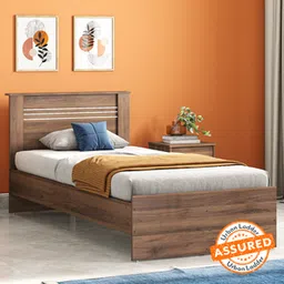 urban ladder Davis Engineered Wood Single Size Bed without Storage in Classic Walnut ...-picture-19