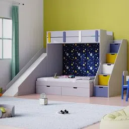 boingg! - a happy start Sleep N Engineered Wood Bunk Bed in Grey Colour-picture-3