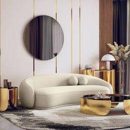 urban ladder Mia Angora White Fabric Sofa Living Room Set-picture-14