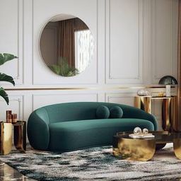 urban ladder Mia Deep Forest Green Fabric Sofa Living Room Set-picture-15