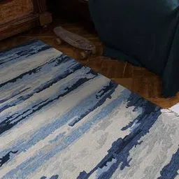 saraswati global Navy Abstract Hand Tufted Wool Carpet-picture-7