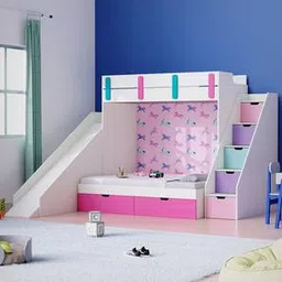 boingg! - a happy start Sleep N Engineered Wood Bunk Bed in White Colour-picture-30