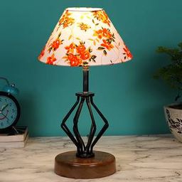 devansh Kalani Multicolor Cotton Table Lamp With Wood And Iron Base-picture-19