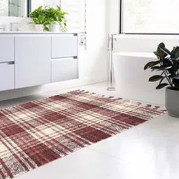 saraswati global Brick Red Abstract Hand Woven Jute Carpet-picture-3