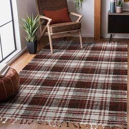 saraswati global Brick Red Abstract Hand Woven Jute Carpet-picture-7