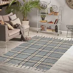 saraswati global Blue Abstract Hand Woven Jute Carpet-picture-23