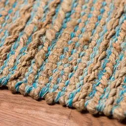 saraswati global Blue Stripes Hand Woven Jute Carpet-picture-46