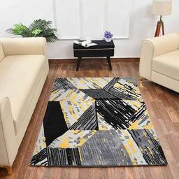 presto Multicolor Abstract Machine Made Polyester 2 X 5 Feet Carpet-picture-31