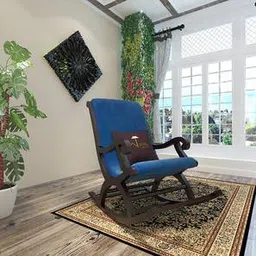 wooden twist Merrell Lounge Chair in Blue Colour-picture-13