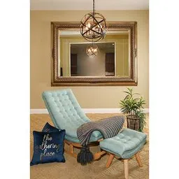 wooden twist Paten Lounge Chair in Blue Colour-picture-22