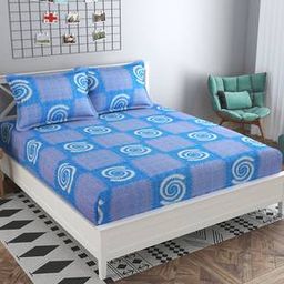 presto Blue Abstract 160 TC Cotton Double Size Bedsheet-picture-13
