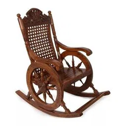 wooden twist Kasy Solid Wood Rocking Chair in Brown Colour-picture-3