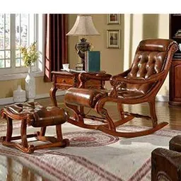 wooden twist Ashlye Lounge Chair in Brown Colour-picture-44