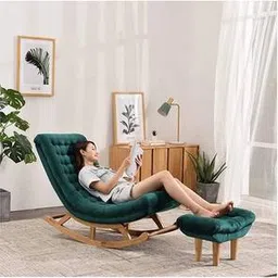 wooden twist Randelle Lounge Chair in Green Colour-picture-6