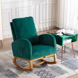 wooden twist Averil Lounge Chair in Green Colour-picture-33