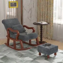 wooden twist Alvar Lounge Chair in Grey Colour-picture-26