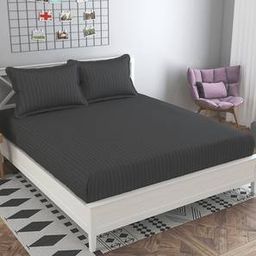presto Grey Solids 210 TC Cotton King Size Bedsheet-picture-42