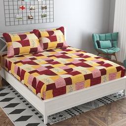 presto Multicolor Geometrics 160 TC Cotton Double Size Bedsheet-picture-9