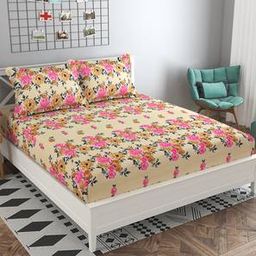presto Pink Floral 160 TC Cotton Double Size Bedsheet-picture-31