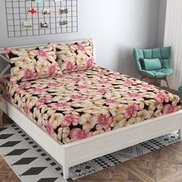 presto Pink Floral 160 TC Cotton Double Size Bedsheet-picture-11