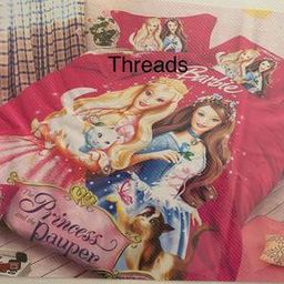 Pink Cartoon 375 TC Cotton Kids Size Bedsheet-image-11