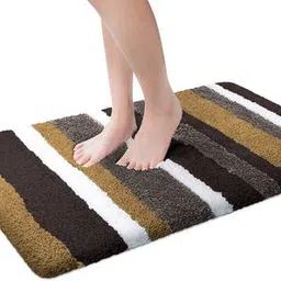 luxe home international Antique Gold Solid Micro Fiber Bath Mat - Set of 1-picture-43