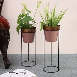 pristine interiors Gold, Pink & Matt Black Metal Planter-picture-31