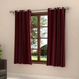 urban ladder Dawn Maroon Polyester Room Darkening Window Curtain-picture-4