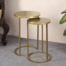 pristine interiors Floren Metal Side Table in Antique Brass Gold Finish-picture-40