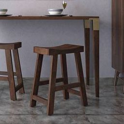 urban ladder Tillman Solid Wood Bar Stool in Mango Walnut Colour-picture-20