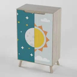 adona Picture Perfect Engineered Wood Kids Storage Cabinet in Green Colour-picture-28