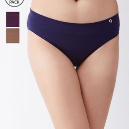 C9 AIRWEAR Women Pack of 3 Assorted Solid Hipster Briefs P1176_Ppl_Nvy_Bwn-picture-27